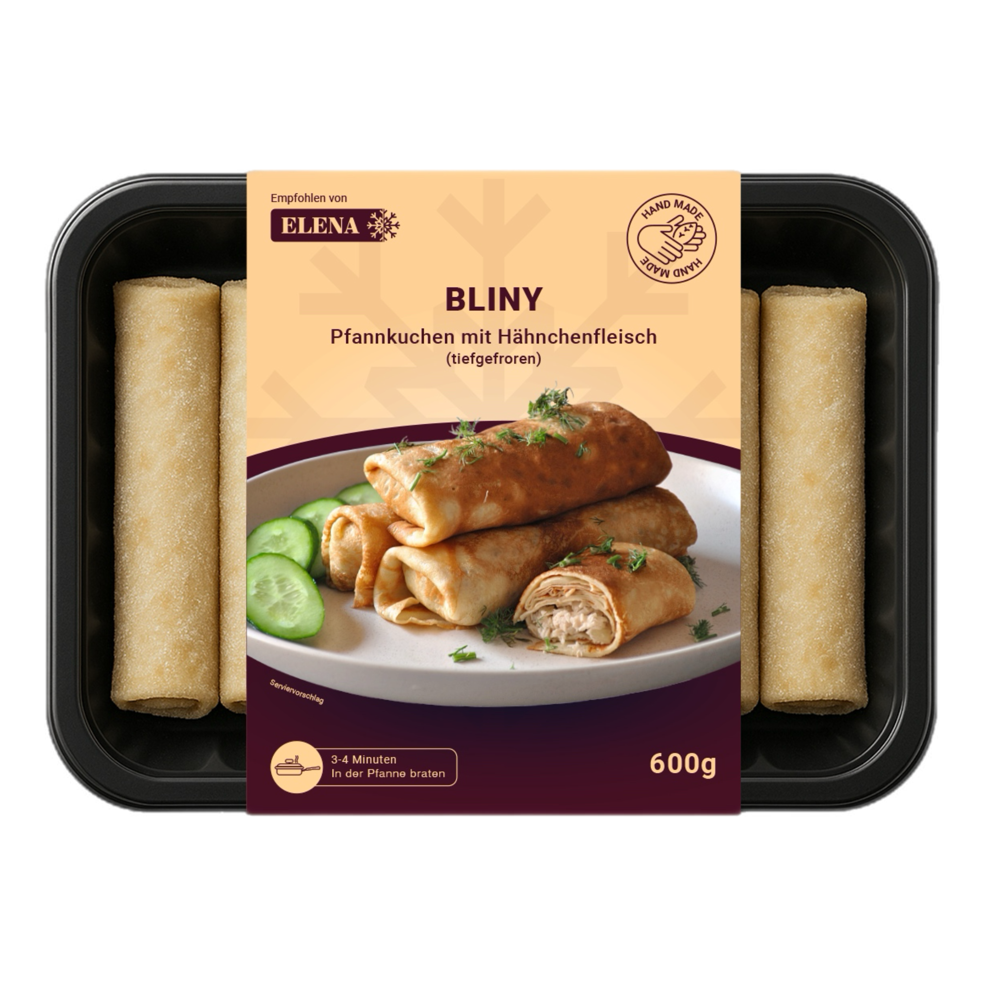 Bliny – Pfannkuchen mit Hähnchenfleisch